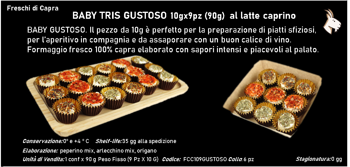 BABY TRIS GUSTOSO 10gx9pz (90g) al latte caprino