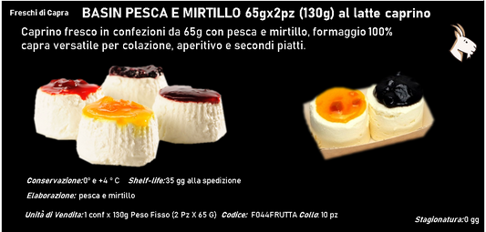 BASIN PESCA E MIRTILLO 65gx2pz (130g) al latte caprino