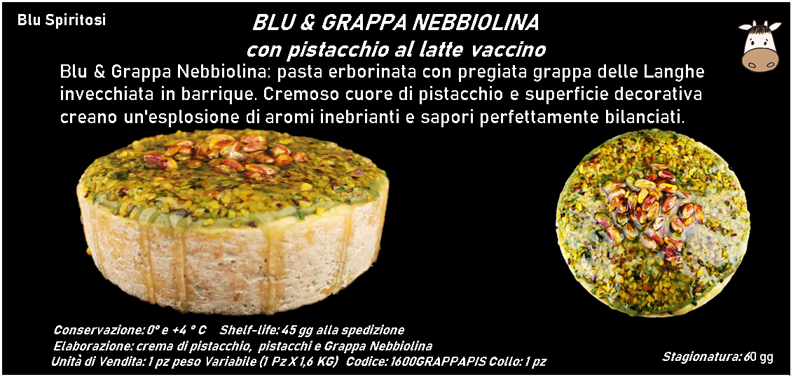 BLU & GRAPPA NEBBIOLINA con pistacchio al latte vaccino 1,6 kg ca.