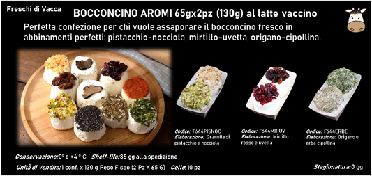 BOCCONCINO AROMATIZZATO 65gx2pz al latte vaccino 130 g PESO FISSO