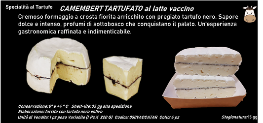 CAMEMBERT TARTUFATO al latte vaccino 220 g ca.