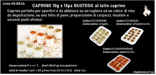 CAPRINO 10g x 15pz GUSTOSO al latte caprino 150 g PESO FISSO