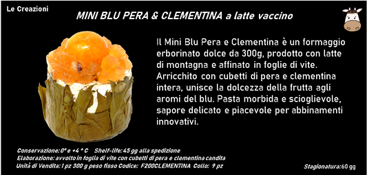 MINI BLU PERA & CLEMENTINA a latte vaccino 300 g PESO FISSO