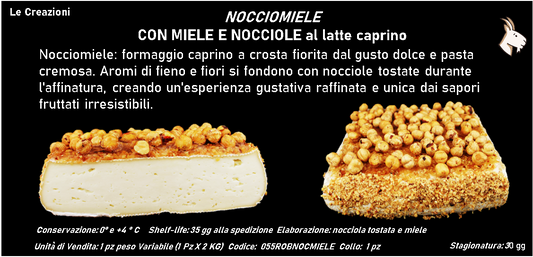 NOCCIOMIELE CON MIELE E NOCCIOLE al latte caprino 2 kg ca.
