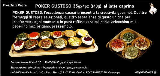 POKER GUSTOSO 35gx4pz al latte caprino 140 g PESO FISSO