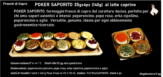 POKER SAPORITO 35gx4pz al latte caprino 140 g PESO FISSO