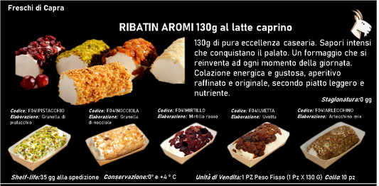 RIBATIN AROMI al latte caprino 130 g PESO FISSO