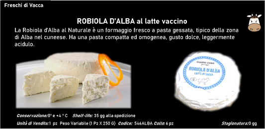 ROBIOLA D’ALBA al latte vaccino 250 g ca.