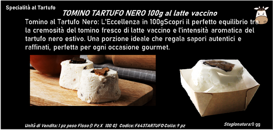 TOMINO TARTUFO NERO al latte vaccino 100 g PESO FISSO